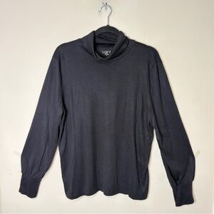 NWOT LOFT Black Balloon Sleeve Turtleneck, XL